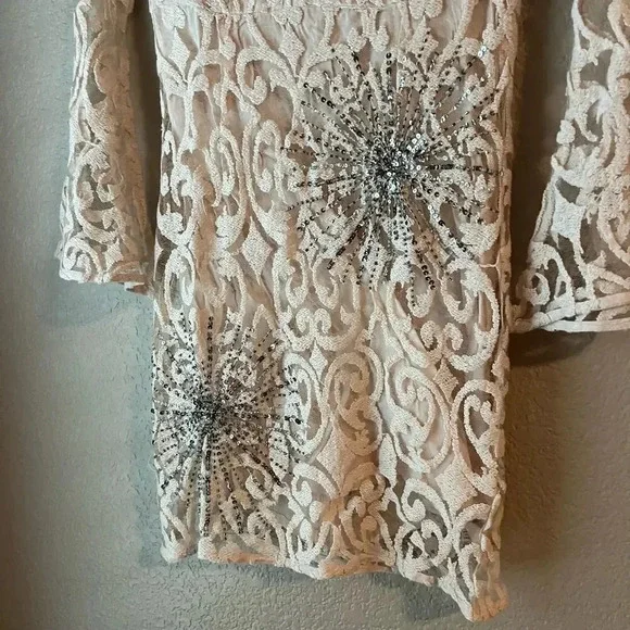 Free People Cream Lace Mini Dress - Picture 5 of 10